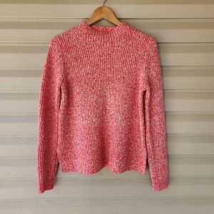 Loft red white knit sweater